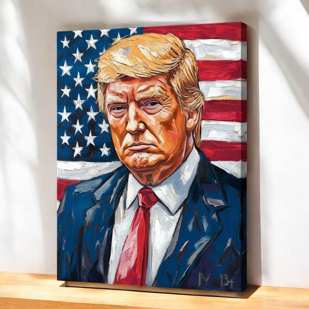 Trump portrait Canvas Wall Art