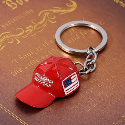 MAGA Red Hat Trump Keychain