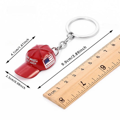 MAGA Red Hat Trump Keychain